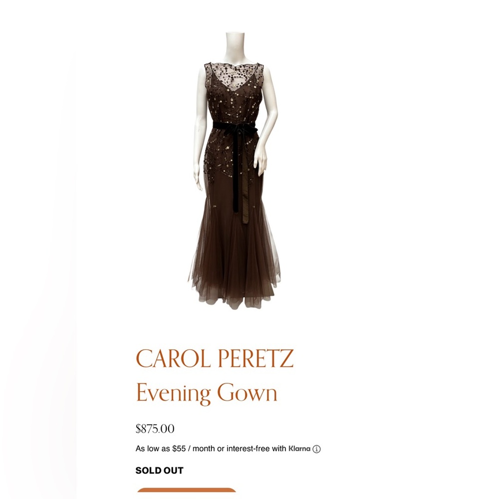CAROL PERETZ Luxury Evening Gown size 10 - Picture 7 of 17